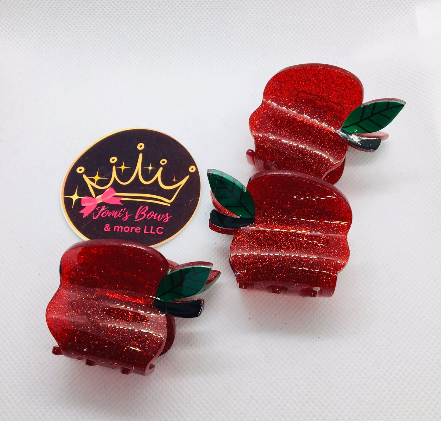 Hair clips escolar manzanas