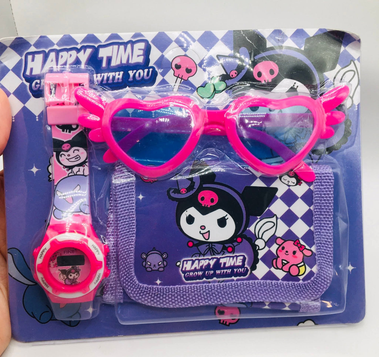 Kuromi set (Gafas, reloj y billetera)