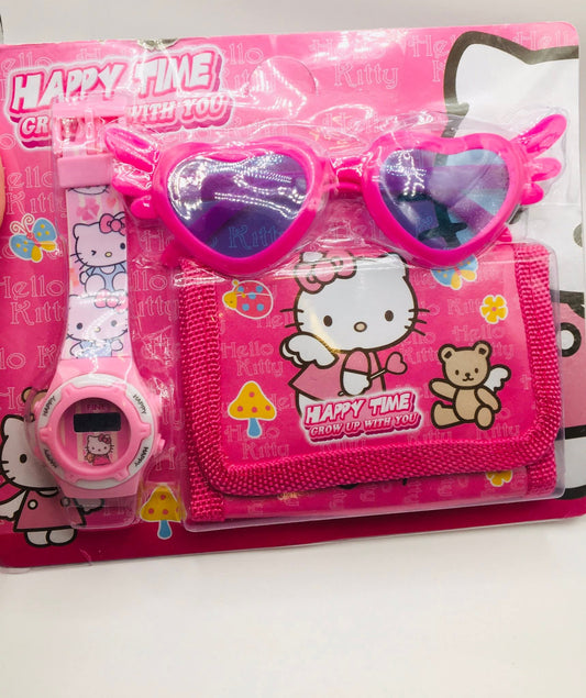 Hello Kitty set (Gafas, reloj y billetera)